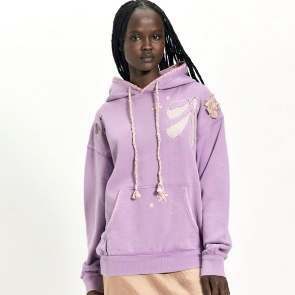 NWT Free People x We The Free Love Letters Hoodie 💜 Lavender - Picture 2 of 16